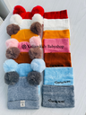 Beanie Hat Kofia With Matching Scarf