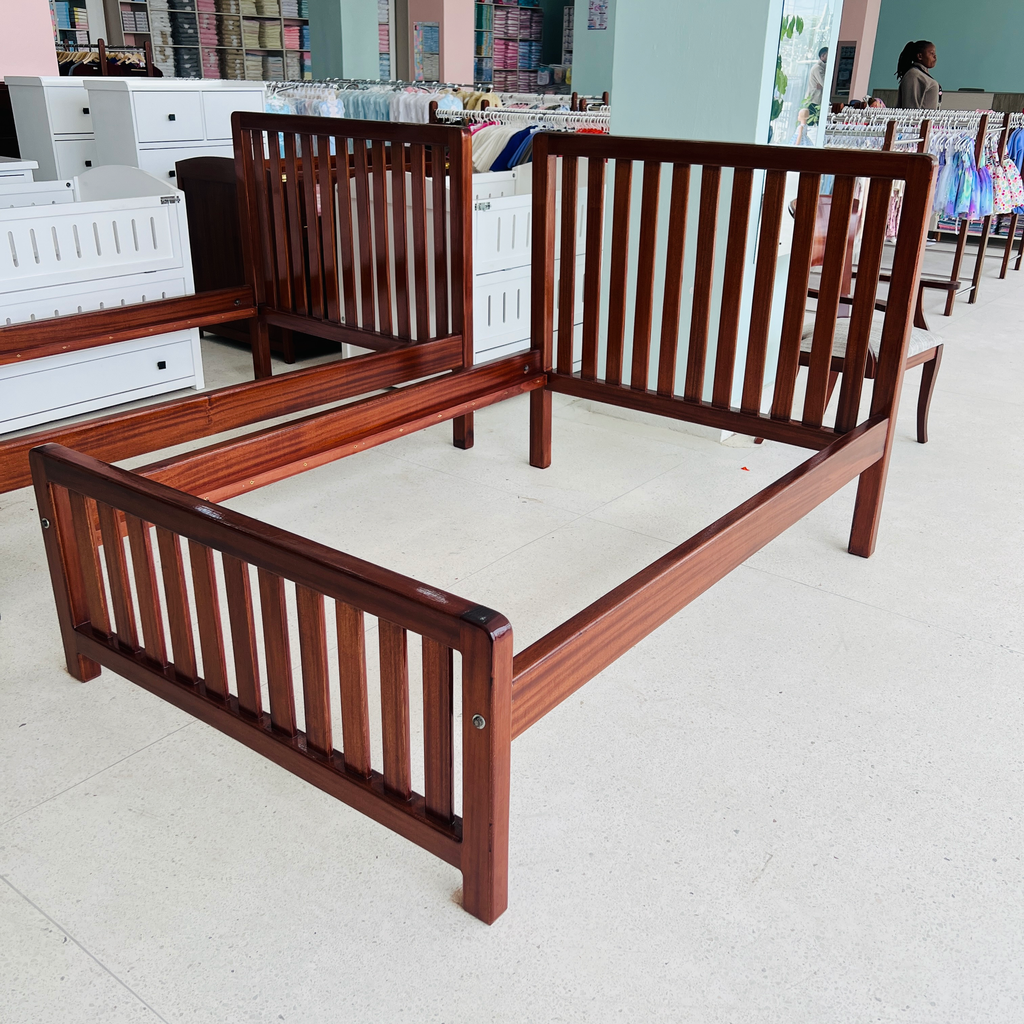 [1434] Mahogany Teen 4X6ft Slats Bed
