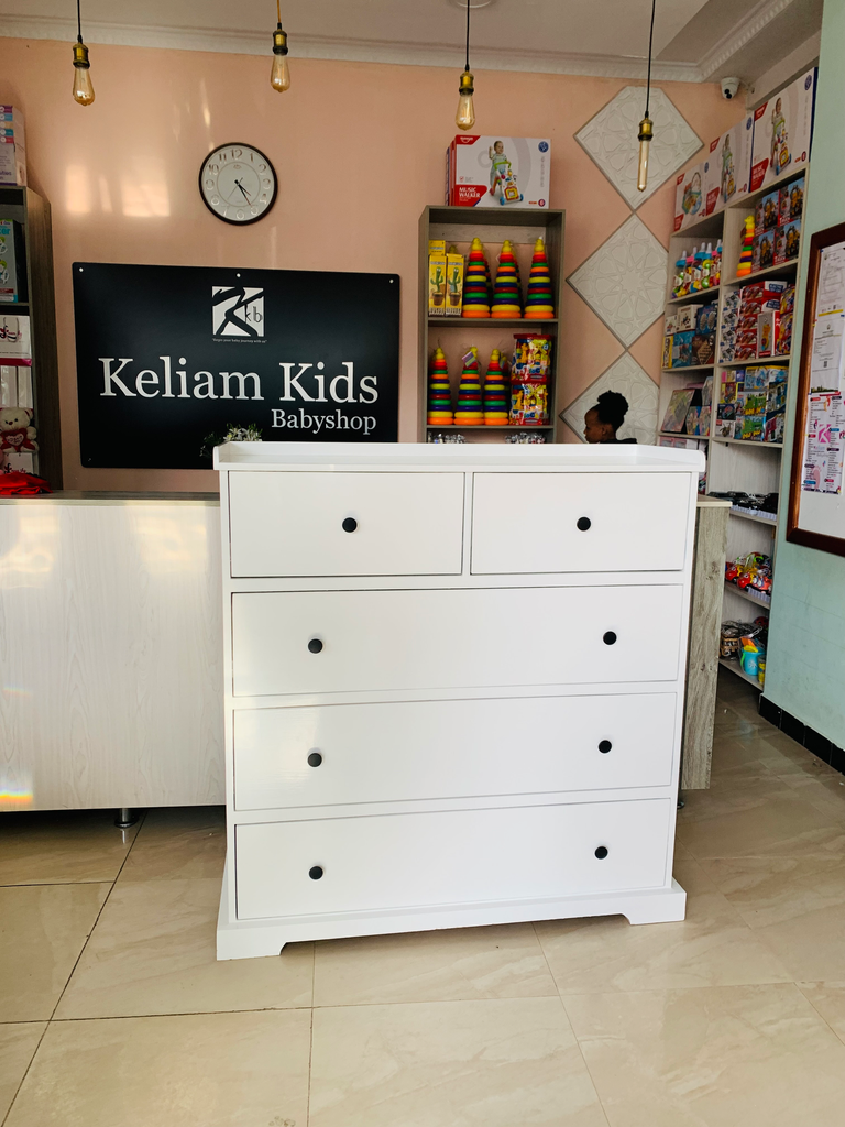 [FUR-CAB-001-STD-WHT-NON] Simba Baby Chest of Drawers