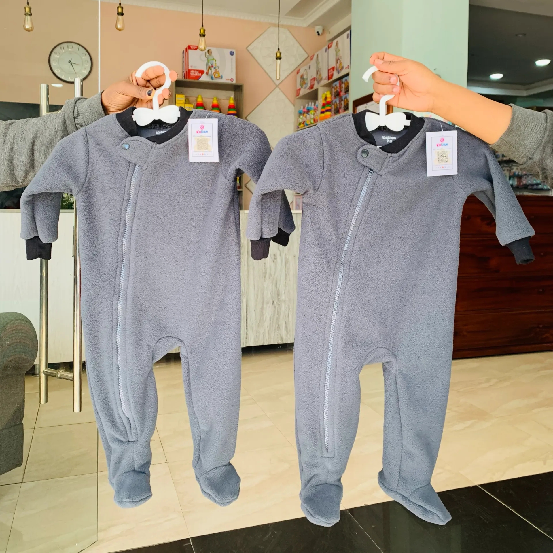 Heavy Fleece Romper Closed Leg with Zip - KKB